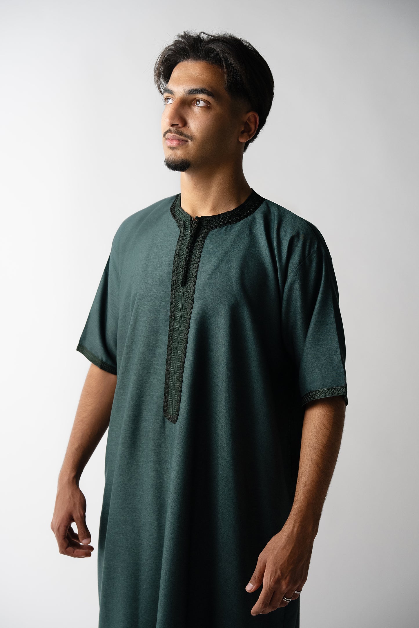 Dark Green Short Sleeve  Moroccan Qamees