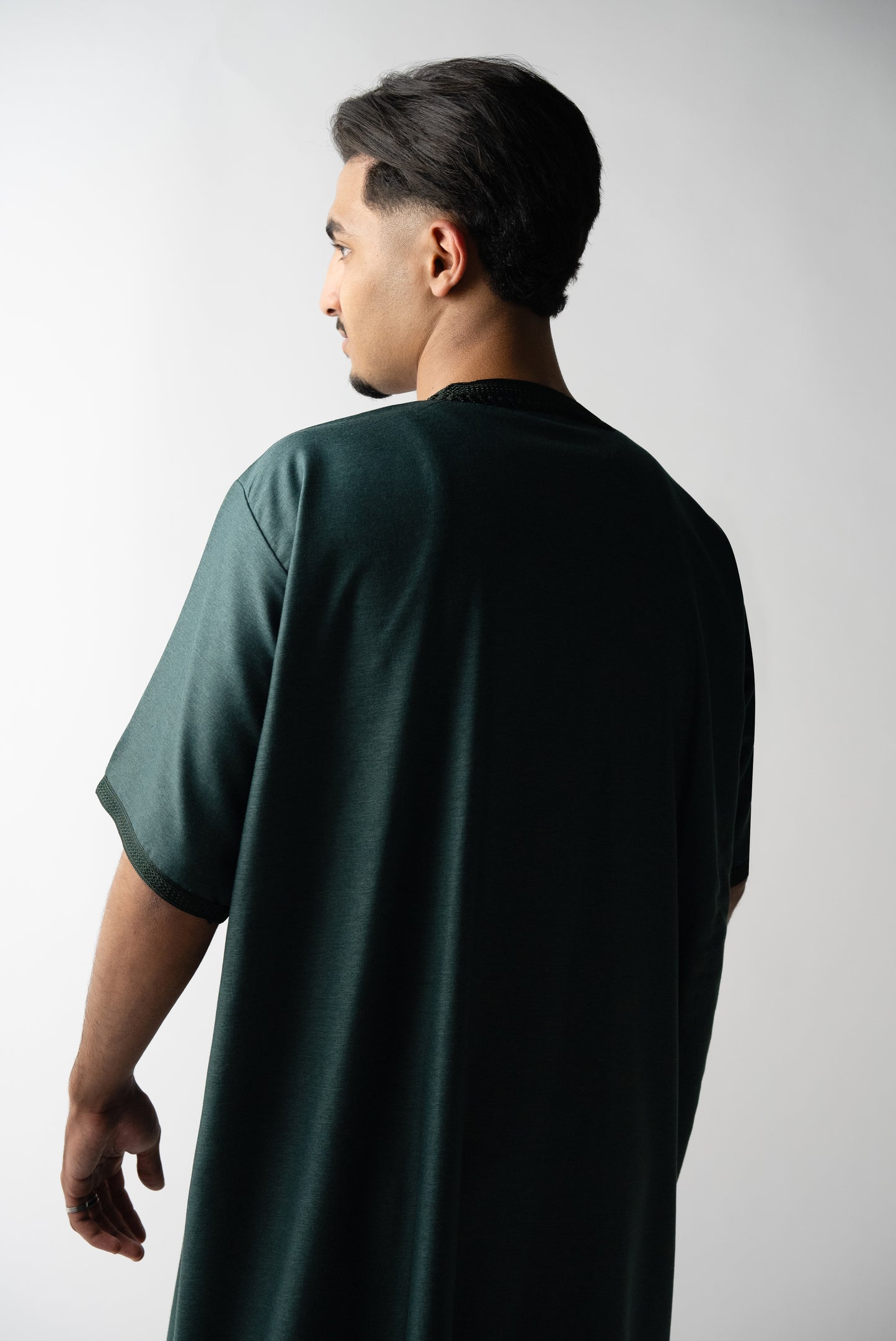 Dark Green Short Sleeve  Moroccan Qamees