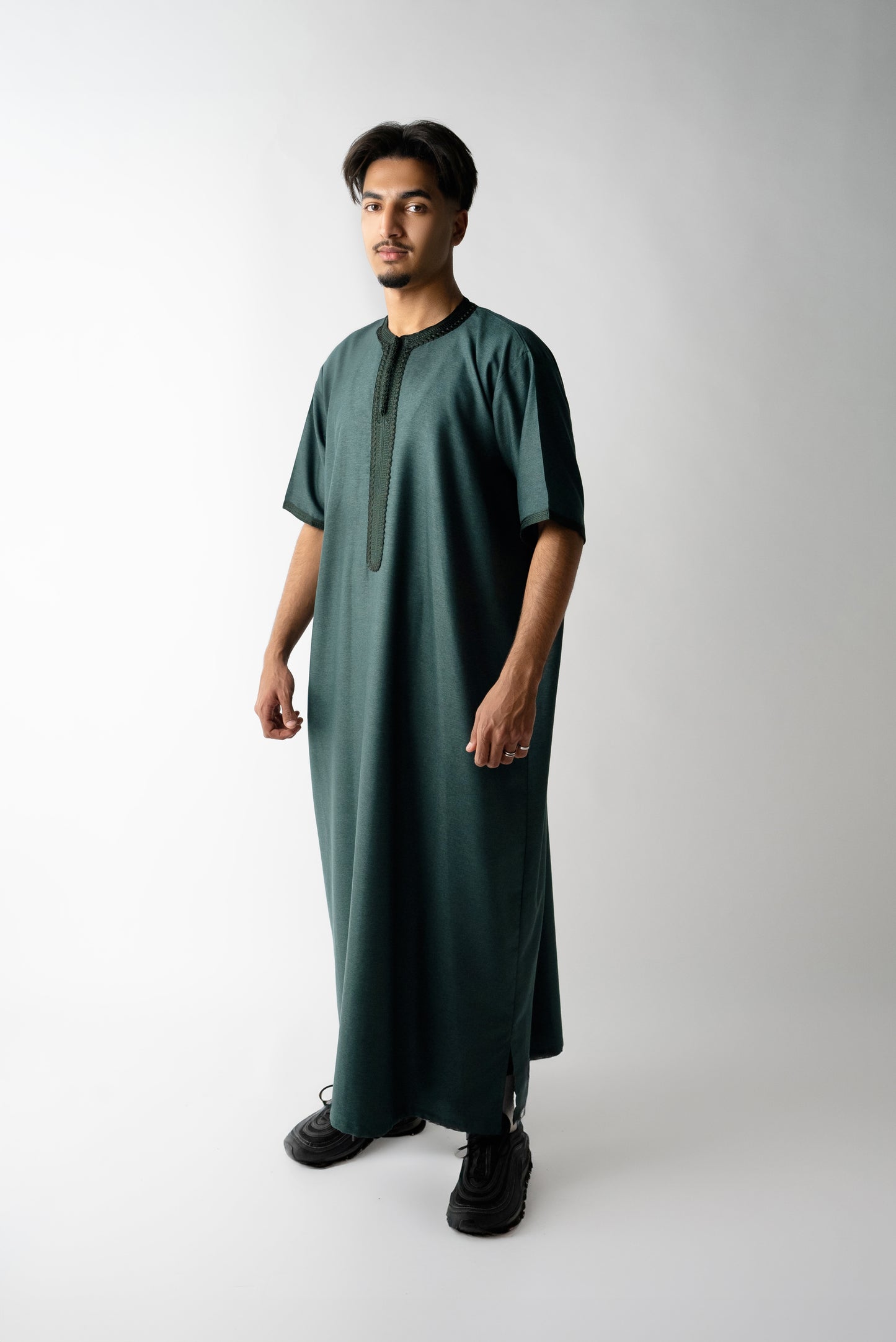 Dark Green Short Sleeve  Moroccan Qamees